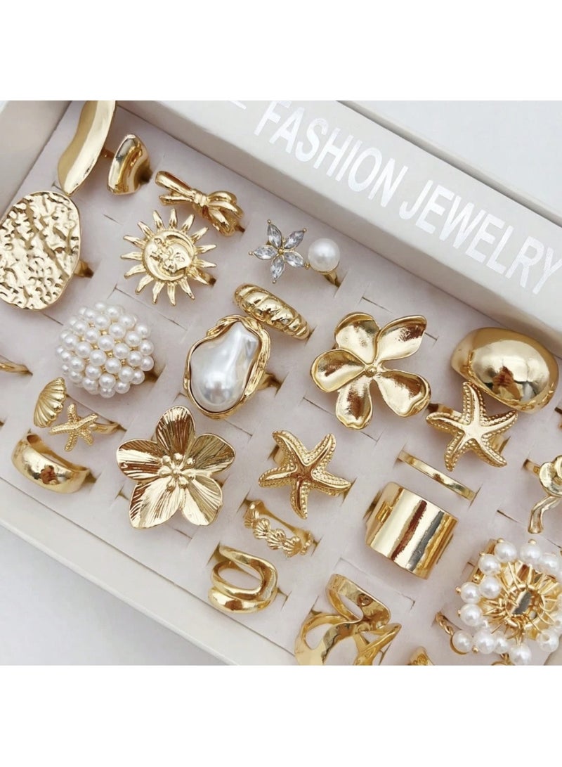 veya 15-PIECE GEOMETRIC WOMEN’S RING SET - Image 1